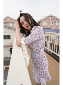 ボアップ 松山店(boappu) #韓国ヘア#ハイライト#ブルーブラック#ウェーブヘア