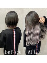 あるじゃんすー 天神店 ラベンダーグレージュ#シールエクステ#インナーカラー#韓国#天神