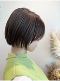 ミニボブ/外ハネボブ/ペールベージュ/セクションカラー