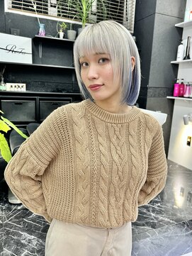 チュダック(ChuDuck) 韓国風《ブルーシルバー》ハイトーン/ケアブリーチ/ダブルカラー