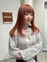 アース コアフュールボーテ ふじみ野店(EARTH coiffure beaute)&nbsp;ビビットオレンジ_ダブルカラー_ケアブリーチ_レイヤーカット