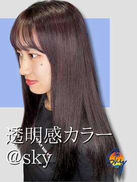 スカイ(SKY) 髪質改善縮毛矯正韓国風レイヤーカットダブルカラーベージュ