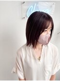 ピンクベージュ×外ハネ