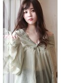 【Creo】エアリーバング×フォギーベージュ#毛先パーマ