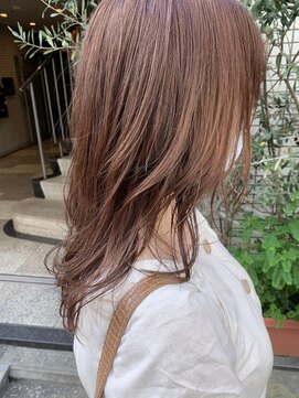 ケンジ 横浜(KENJE) #セミロング#ピンクベージュ#レイヤー