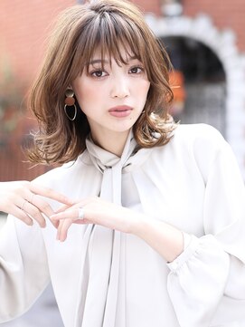 グランド(GRAND) 大人かわいい/ひし形レイヤー/ベージュアッシュ／20代30代40代