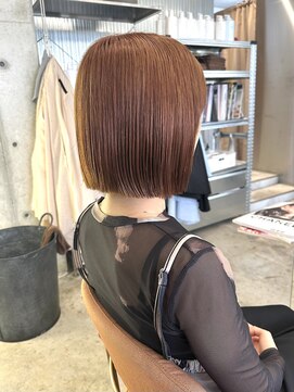 ユイマァル 岡山店(YUIMARL) 切りっぱなしボブ×オレンジブラウン