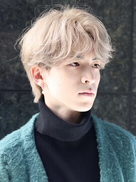 リップス 仙台annex(LIPPS) ニュアンスパーマ韓国毛流れセンターパートベージュウルフ