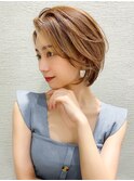 大人ボブ/小顔/ショートボブ/30代40代50代/ネビージュ