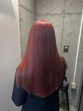 キャンバスアニュー 川崎(canvas anew.) ロング コーラルピンクベージュ/ハイトーン/ブリーチ