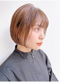 【レディース・大名】ミニボブ×内巻きボブ×前下がりシースルー