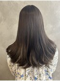顔まわりのレイヤー/オリーブグレージュ/ブリーチなしカラー