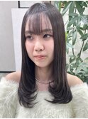 顔周りレイヤーカット韓国風アディクシーカラーグレージュ堺東