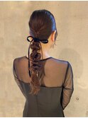 夏でも崩れない　編み下ろしタイトヘアセット