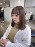 《顔まわりレイヤー/オリーブベージュ/ミディアムレイヤー》