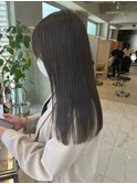 透明感オリーブベージュ/艶髪ロング/ブリーチなし