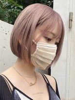 サンクマーケット 渋谷(cinq MARKET)&nbsp;渋谷ブリーチカラータッセルボブ顔周りレイヤー切りっぱなしボブ