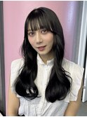 暗めグレージュ×顔まわりカット♪