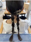 ツイン編みおろし