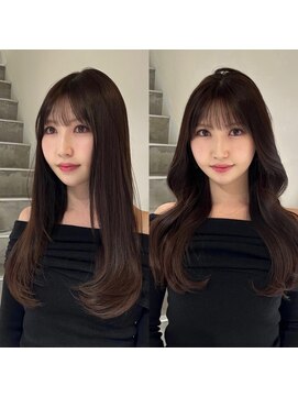 ブリーチなしダブルカラーヘーゼルブラウンチョコレートブラウン