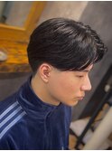 ニュアンスパーマ　センターパート　センター分け　メンズパーマ