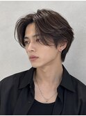 毛流れストレート韓国風センターパートメンズセンターパート
