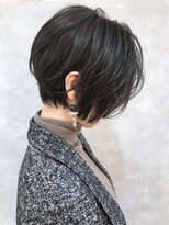 ムウ 難波(MOU)&nbsp;ハッシュカットフルバング似合わせカットレッドブラウン20代30代