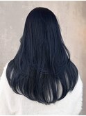 ブルーブラックレイヤーカット_斜めバンググレージュ_ba444641