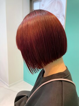 ユー イケブクロ(u Ikebukuro) 切りっぱなし/ボブ/レッドブラウン/トレンドカラー