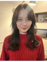 ニコ(HAIR DESIGN ROOM nico)&nbsp;ダークトーン/ゆるウェーブ/ロングヘア/パーマ風スタイリング