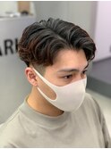 センターパートニュアンスパーマ韓国カルマパーマコンマヘア