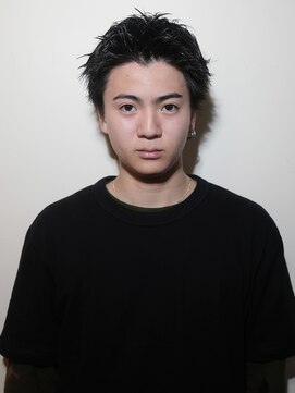 ランプ 代官山(the lamp) スパイキーショートメンズアップバング刈り上げ黒髪ショート