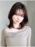 ミディアムレイヤーカット前髪カット顔周りレイヤー_F1324