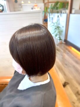 ヘアーブランドジン ティアラ(HAIR BRAND Jin Tiara) 艶ボブ×アッシュグレー【松山美容室】