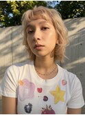 小顔夏カラー愛されショートヘーゼルブラウン大人可愛い