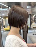 切りっぱなしボブ ボブヘア 縮毛矯正 ミニボブ レイヤーボブ