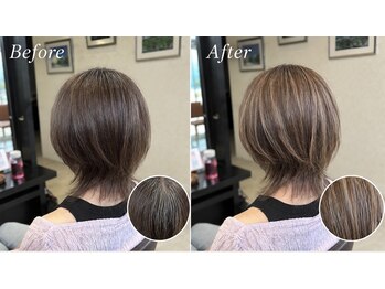 アース 大宮宮原店(HAIR&MAKE EARTH)の写真/白髪を味方に♪白髪ぼかしで叶える透明感・艶・立体感★伸びても自然に馴染む大人のための上質カラー