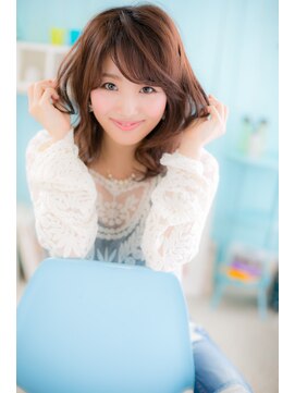 ミック 日暮里店(miq) 《旬の鎖骨ミディ》 くびれカールで大人グラムに♪