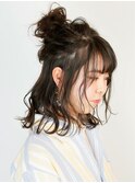 〈wave佐藤店〉シニヨンたまねぎヘアアレンジお団子夏ブルージュ
