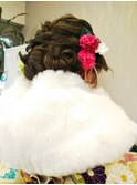 ヘアセット　ミディアム　まとめ髪
