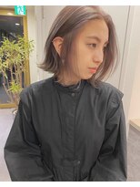 ガーデン ヘアークリエイトスペース(garden hair create space) ミルクティーグレージュ× 切りっぱなしBob【30代/40代/50代】