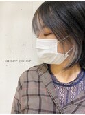 20代30代40代大人インナーカラー耳掛け切りっぱなし大人ボブ