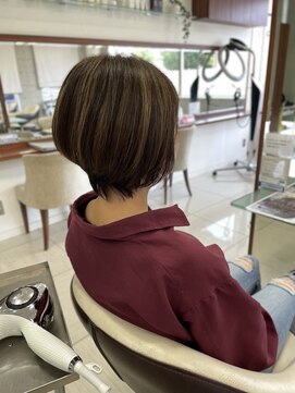 プログレス つくば店(PROGRESS by ヂェムクローバーヘアー) 脱白髪染めハイライトカラー