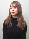 10代20代30代ウェーブスタイルアッシュブラウンカラー