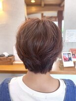 ギャロップヘアー 丸みショートボブ×ピンクベージュカラー