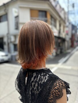 ヘアアートヒサ(HAIR ART hisa) 「RYOKO」304050代 インナーカラーオレンジ