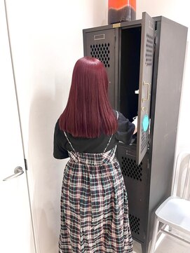 ヲタク(wotaku.) レッドカラー暖色カラーカシスカラーボルドーダブルカラー赤髪