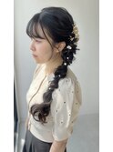 編み下ろしヘアアレンジ