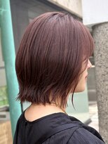 マトカ 表参道(matka)&nbsp;流し顔周りレイヤーくびれ結べるボブワインレッドブラウン30代