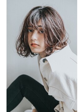 フィルムス 銀座(FILMS) レイヤーカット/デザインカラー/ウェットヘア/オリーブベージュ